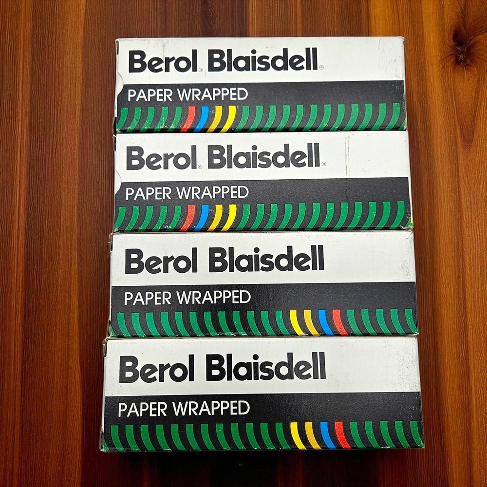 4 Berol Blaisdell Black Paper Wrapper Cellophane China Markers 973T 12 per Box
